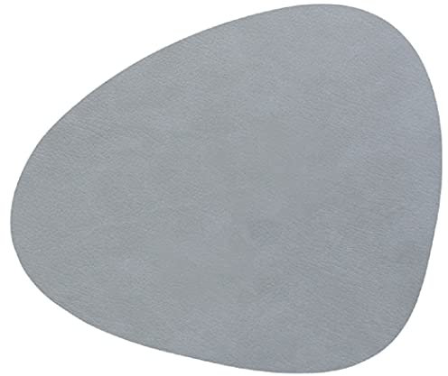 LindDNA Tischset Curve L aus Recyceltem Leder in der Farbe Silver, Maße: 44cm x 37cm x 0,2cm, 990549