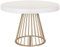 Menzzo Table Ronde Extensible Soare Blanc Pieds Or
