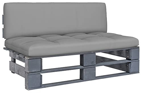 vidaXL Kiefernholz Grau Imprägniert Garten Mittelsofa Modular Palettensofa Gartensofa Sofa Lounge Palettenmöbel Gartenmöbel Einzelsofa