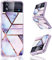 18eay Z Flip3 5G Silikon Handyhülle für Samsung Galaxy Z Flip 3 Hülle Dünn Slim Marmor TPU Transparent Tasche Case Glitzer Soft Bumper Stoßfest Schutzhülle für Samsung Galaxy Z Flip 3 5G Handy