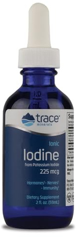 Trace Minerals, Ionic Iodine (iode ionique), 150mcg d'iode par dose journalière, 59ml, végétarien, sans gluten, sans soja, sans OGM