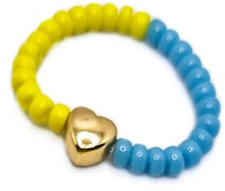 Ring Ukraine, Gold, Ukrainische Flagge Ring, Gelb - Blauer Ukraine Ring