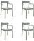garbar Elba Set 4 Silla con Brazos Interior, Exterior | jardín, terraza, balcón, Salon, Cocina, Comedor | diseño, Ligero, apilable | Gris Verdoso