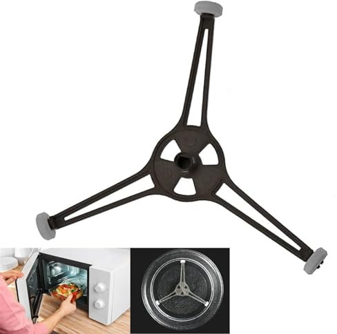 Microwave Glass Plate Tray Support Holder, Triple Arm Rotating Ring Roller, Microwave Oven Turntable Ring Rotating Ring Roller Glass Plate Tray Support Holder for 9.6 /24.5cm Turntable