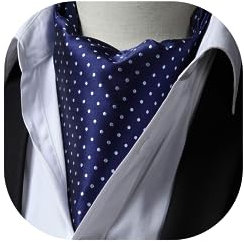 HISDERN Krawattenschal Marine Herren Hochzeit Ascot Krawatte Gepunktete Elegant Business Halstuch