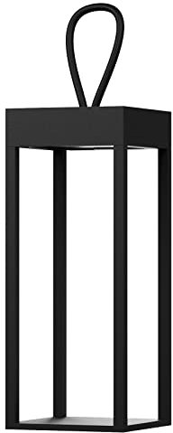 Klighten Dimmbare LED Akku Tischlampe, Kabellos Touch Aufladbare Tragbare Tischleuchte mit USB Ladestation, 3000K Outdoor wasserdicht Tischlampe für Innen Außen Terrasse Dekoration, Schwarz