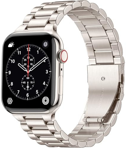 Netolo Correa de Metal Compatible con Correa Apple Watch 40mm 38mm 41mm, Correa de Repuesto de Acero Inoxidable Compatible con Apple Watch SE/iWatch Series 8 7 6 5 4 3 2 1 para Mujeres y Hombres