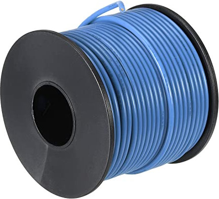sourcing map 18 Gauge Silicone Wire 18AWG Stranded Wire High Temperature Hookup Tinned Copper 30m/100ft Blue Spool for Model Wiring, DIY Wiring