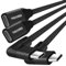 Thsucords 100W USB C Extension Cable 0.1M 2Pack, 10Gbps 90 Degree Right Angle USB C 3.2 Male to Female Extender Fast Charging Cord Compatible with MacBook,iPad Pro,Nintendo Switch,Steam Deck