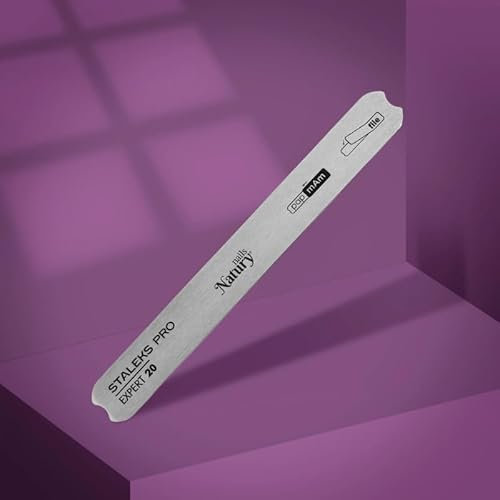 STALEKS PRO by Natury Nails Base métallique droite pour limes auto-adhésives ou PamAM Acier inoxydable Expert 20 MBE-20