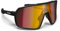 BERTONI Radfahren MTB Lauf Sportbrille für Männer Frauen in TR90 Antibeschlag Weitwinkelobjektiv mod. GEMINI (Matt Schwarz/Glänzendes Schwarz – Gold Rote Spiegellinse)