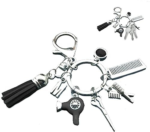 Friseur Schlüsselbundschlüsselanhänger Anhänger Haartrockner Kämme Schere Anhänger Schlüsselbeutel Hanging Charme Für Friseur Barber