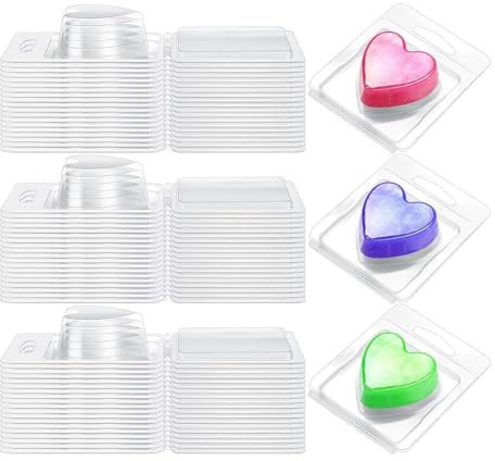 iFutniew Wachsschmelzbehälter, 37 ml, 100 Stück, einzelner Würfel, Klappdeckel, transparent, leere Kunststoff-Würfelschale für wachslose Tart-Kerzen, einfach zu bedienen, transparent A