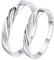 14K White Gold Twisted Couple Rings with Lab Grown Diamonds for Him, Size M 1/2