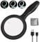 Lupe mit Licht, Wbbrbbr 60X 30X Handlupe Leselupe mit 33 LED Licht, USB-Aufladung Lupe 3 Modi Vergrößerungsglas, Hohe Klarheit & Leichtgewicht für Senioren, Kinder, Juwelier, Hobbies (Schwarz)