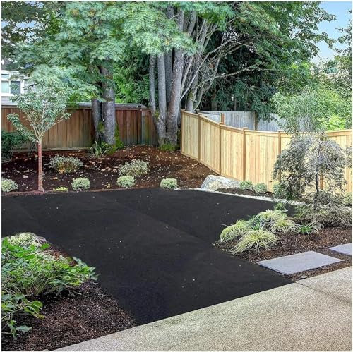 SAFWELAU Géotextile Gravier Géotextile 1,8 onces Tissu résistant aux Mauvaises Herbes, Tissu de Drainage PP Non tissé pour Couvre-Sol/Tissu de Jardin/Drains français, Noir(1.5mx10m/4.9ftx33ft)