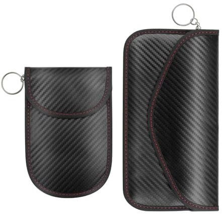 Protección Keyless Go: Bolsa Faraday para Llaves de Coche - Funda Grande Anti-RFID para Teléfonos y Llaves, 1 Funda Grande y 1 Mini, Protección contra Robo y Radiaciones