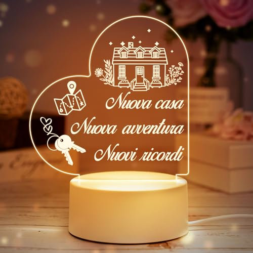Regali per Casa Nuova, Idee Regalo Casa Nuova, Regalo per Casa Nuova Amici Coppia, Regalo per la Nuova Casa per Familiari, Parenti, Amici e Colleghi, Luce Notturna in Acrilico