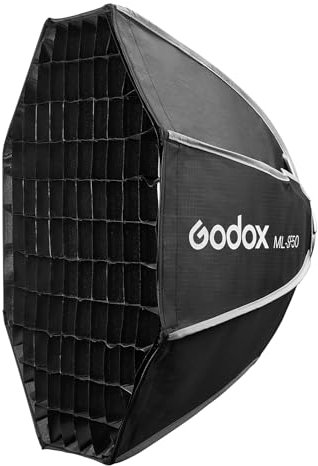 Godox ML-SF50 Octagon Softbox 37 50cm Godox Mount and Honeycomb Grid Softbox for for ML100Bi ML60II Bi Portable LED Video Light
