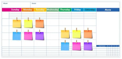 Dry Erase Calendar Board, Wall Whiteboard Planner, Monthly Schedule Planner, Weekly Planner Whiteboard, Large Dry Erase for Monthly Planning Reusable Weekly Planner Whiteboard for Offices and School