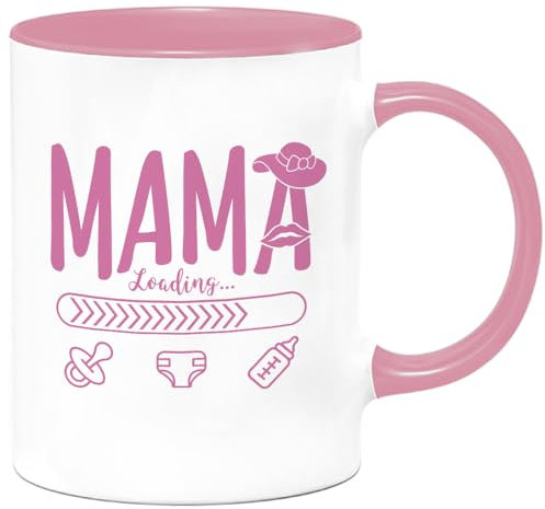 Geschenke zur Geburt für Werdende Mütter, Neue Mama Loading Tasse Lustig Kaffeetasse, Schwangerschaft Geschenk für junge Mütter zum Muttertag Geburtstag Weihnachtstag, 350ml Rosa (für werdende Mama)