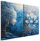 murando - Ensemble de 2 tableaux d'art décoratif 80x60 cm - Impression sur toile décoration murale peinture maison salon chambre - Zen bleu en version calme p-H-10007-b-a