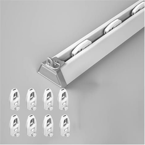 3 m Raumteiler-Vorhangschienen-Set, 3 einzelne Schienen, Schienensystem für Decke/Wand, für Wohnzimmer und Duschvorhang