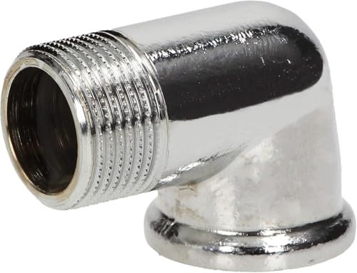 TLDSHOP® - Raccordo Acqua GOMITO A 90° MASCHIO/FEMMINA - RACCORDO CURVO - in OTTONE – Varie Misure: (3/4 x 3/4 CROMATO)