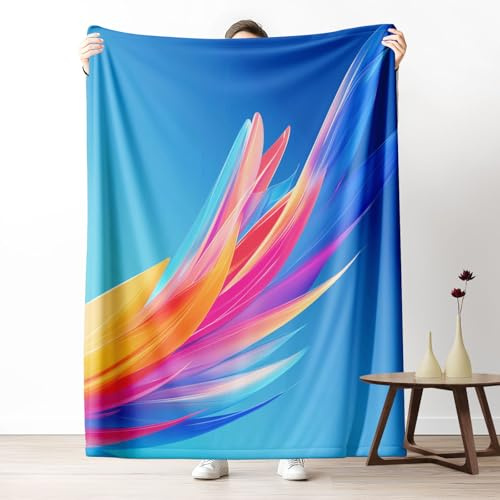 Sshjfeu Modern Groovy Kuscheldecke Flauschig, Abstrakt Kunst Kinderdecke Fleecedecke, Bunt Art Dekorieren Decke Sofadecke, Dünne SommerDecke, Klein Leichte Wohndecke Wolldecke 130x150 cm