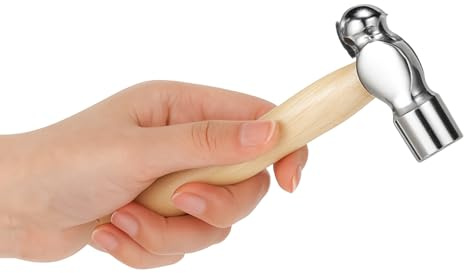 Mini Hammer with Wooden Handle, Ball Peen Hammer, Small Round Head Hammers Tool, Jewelry Making, Repairing, Carpentry, Crafting