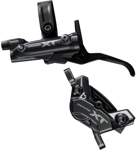 SHIMANO Deore Xt M8220 4-Kolben-Scheibenbremse, einfarbig, rechts/hinten | Halterung, 4-Kolben-Bremssattel, SM-BH90-SBM Schlauch