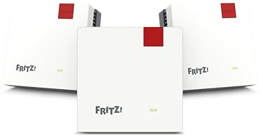 Fritz!Mesh Set 1600 3er-Set (3X Fritz!Repeater, ideal für Internetrouter oder Glasfasermodem (ONT), WLAN-Abdeckung für 5-7 Räume, Wi-Fi 6 mit bis zu 3.000 MBit/s, deutschsprachige Version)