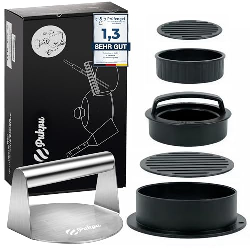 PUKPU Presse Hamburger avec Moule – Burger Press INOX pour Smash Burger et Hamburgers Maison