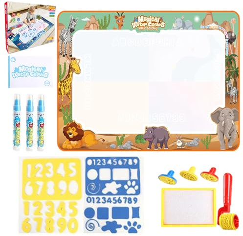 Doodle d'écriture de peinture pour, tapis de peinture à l'eau - Tapis Aquarelle 150 X 90 CM,Planche à dessin pour tout-petits, tapis de dessin, de à l'eau, sans gâchis, éducatif, réuti