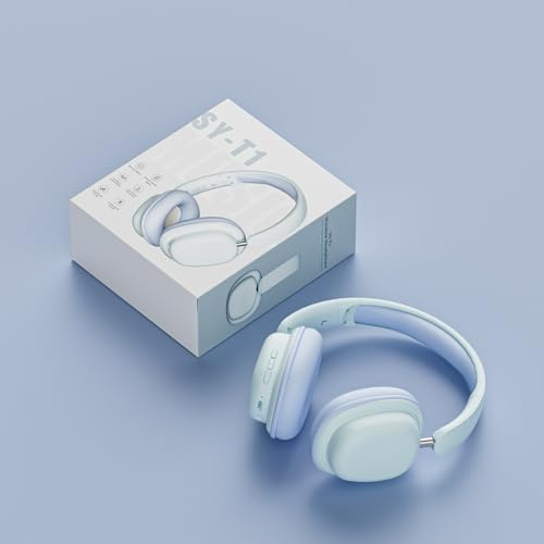 Annadue Gaming-Kopfhörer BT5.3, Ausgewogener Soundeffekt, Over-Ear-Headset mit Mikrofon, Faltbares Design für Bequemes Tragen, Ideal für Gaming-Enthusiasten (#BL)