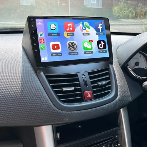 4+64G Android 14 Autoradio 2 Din für Peugeot 207 2006-2015 Head Unit, 9 Zoll Bildschirm Touchscreen mit Wireless Carplay Android Auto DAB GPS Navigation Bluetooth WiFi Rückfahrkamera FM/RDS