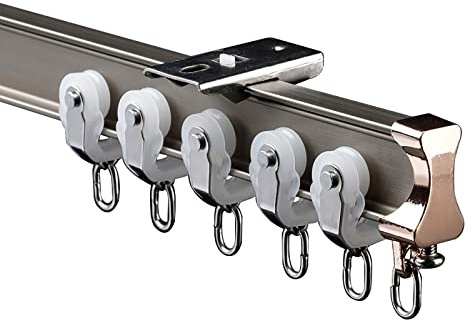 TMKDNNKG Flexible Aluminium-Gleitschiene für Gardinen mit robustem, biegsamem L/U-Profil, ideal für Raumteiler, Schlafzimmer, Erkerfenster, Wohnzimmer, Krankenhäuser, Terrassen. Mehrfachrollensystem