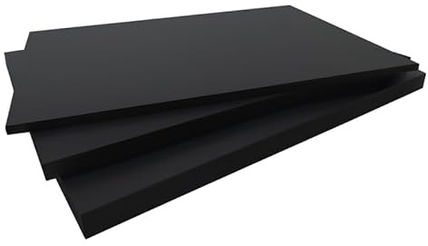 Panneau fibre composite plat et lisse Noir, ep.10 mm, l.60 cm, L.120 cm