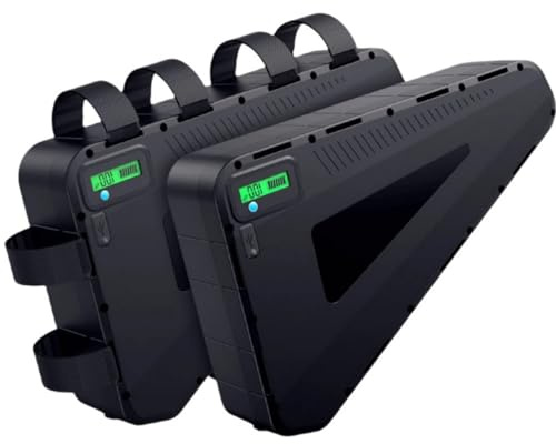 Batería de Litio Triangular para Bicicleta eléctrica, 48 V, 52 V, 30 Ah, con Cargador rápido y BMS para Motocicleta de montaña de 0 a 2000 W (72V 20.8AH)