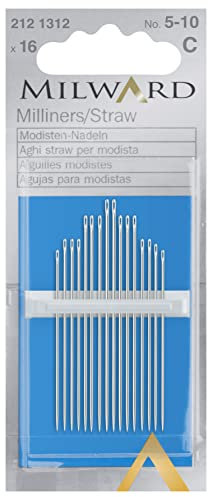Milward Straw Aghi per Cucire a Mano di Paglia/Milliners, Argento, Nos.5-10