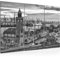 Runa Art Wandbilder Hamburg Bild XXL Wohnzimmer Schlafzimmer Schwarz Weiss Hafen 120 x 80 cm 3 Teilig 603031c