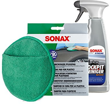 MICROFASER Pflege PAD Schwamm + COCKPITPFLEGER MATTEFFECT Spray Set