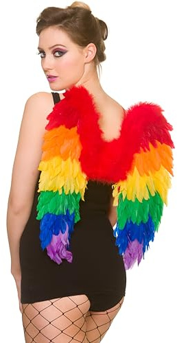 Wicked Costumes Adult Unisex Rainbow Feather Wings