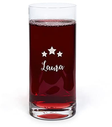 printplanet® Graviertes Glas - Leonardo® Trinkglas mit Gravur (mit Name oder Text personalisiert) - Design Sterne