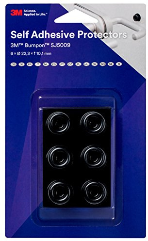 3M Bumpon SJ5009BL Elastikpuffer Mini-Pack, Schwarz | 6 Stück, 22,3 x 10,1 mm, Klebstoff Natur-Kautschuk, dämpfen Vibrationen und Geräusche, hohe Rutschfestigkeit