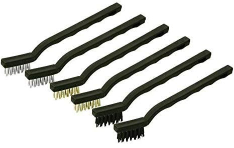 PaulStore 6Pcs Mini Stainless Steel Brass Wire Bristle Brush Rust Removal Cleaning Tool SM