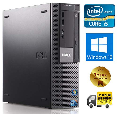 Ordinateur de bureau fixe avec Windows 10 Pro | DELL OPTIPLEX 980 SFF | INTEL QUAD CORE i5-650 | RAM 4 Go | HDD 250 Go | Lecteur DVD | VGA - PORT (reconditionné)