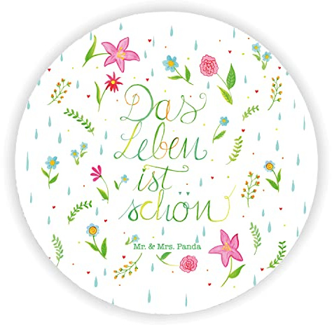 Mr. & Mrs. Panda Kühlschrankmagnet Blumen Leben - Geschenk, Spruch über Das, Blümchen, Dekoration, Notizhalter, pinnwand Magnet, Motivation, Ist schön, zettelhalter, glücklich Sein, für kühlschrank