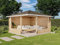Alpholz 5-Eck Gartenlaube Maik-40 aus Massiv-Holz, Gartenhaus mit 40 mm Wandstärke, Gerätehaus inklusive Montagematerial, Geräteschuppen Größe: 400 x 400 cm, Spitzdach