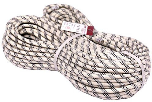 LUOOV Cuerda de Escalada dinámica, 9,5 mm, 10,5 mm, 12 mm, Cuerda de Escalada de Nailon Resistente, Color Blanco con Cuerda de Escalada de Roca Negra para Escalada en Roca
